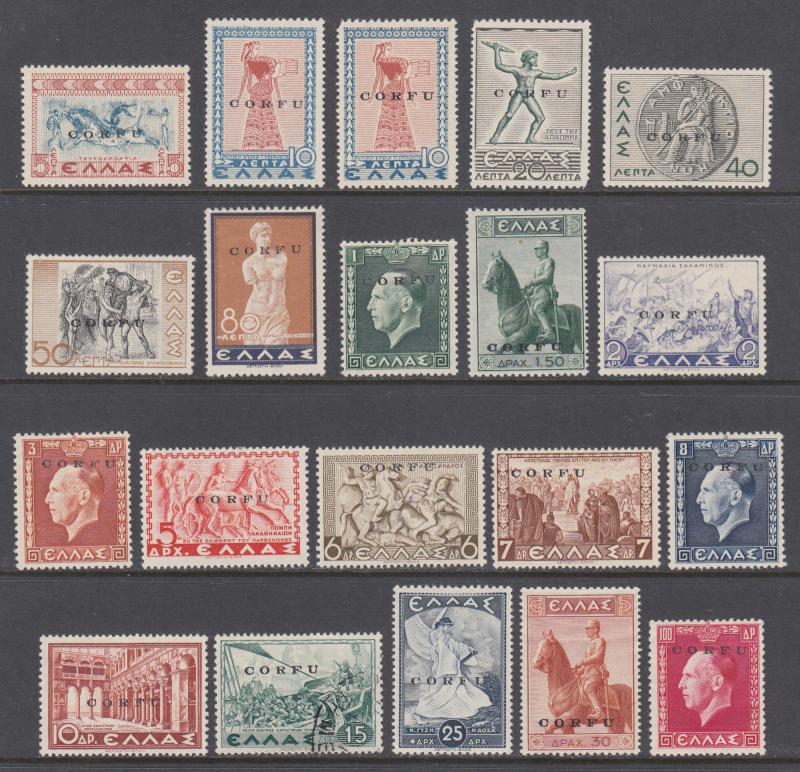 Corfu Sc N15-N34 MLH. 1941 overprints issued under Italian Occupation, cplt set