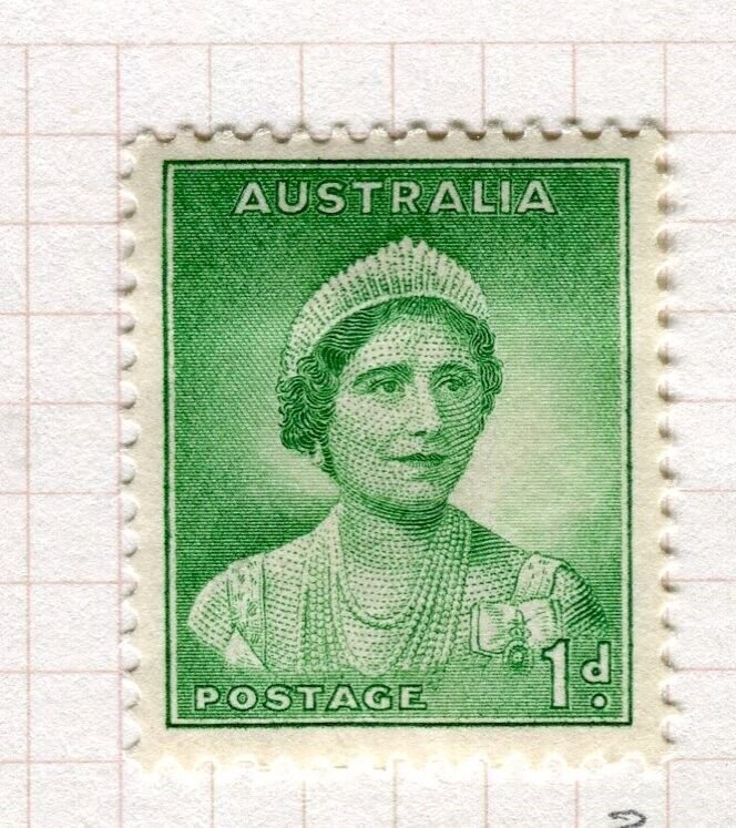 AUSTRALIA; 1937 early GVI Pictorial issue Mint hinged Shade of 1d. value