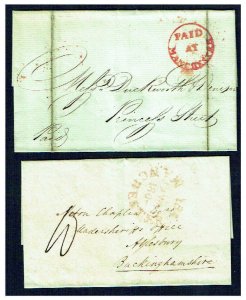 GREAT BRITAIN PRE-STAMP 1800-1821 Two Entires both Manchester 185 - 41578