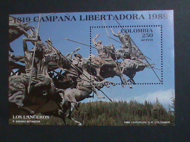 COLUMBIA 1989-SC# C806  LOS LANCEROS-HUMAN RIGHTS-FAMILY - MNH :S/S VERY FINE