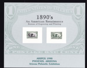 US 1990 BEP #B138 ARIPEX  Souvenir Card Mint