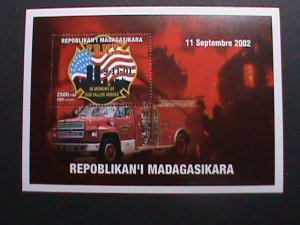 MADAGASCAR -2002 INMEMORY OF OUR FALLEN HEROES-SEPTEMBER 11TH 2001-MNH-S/S