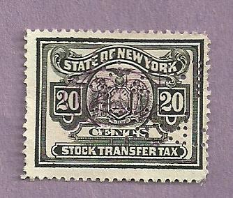 New York Used 20 Cent Stock Transfer Stamp #3