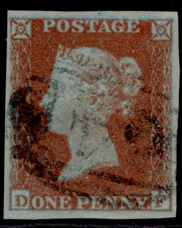 GB QV SG8, 1d red-brown, FINE USED. Cat £35.  DF 