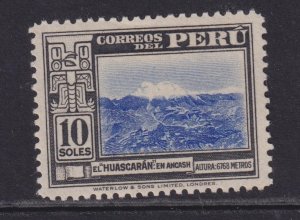 PERU, 1938 Huascaran 10s. Blue & Black, lhm.