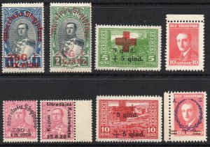 Thematic stamps ALBANIA  1924/8 sg161,162,196A,229B,237,245/7 mint