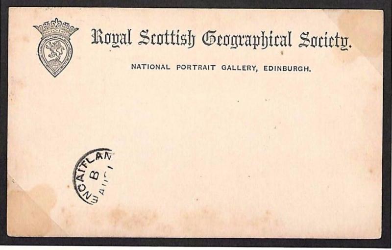 MS1653 GB SCOTLAND Stationery *Royal Geographical Society* Card Used Pencaitland