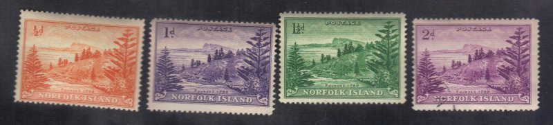 NORFOLK ISLAND SCOTT# 1,2,3,4 MNH 1947