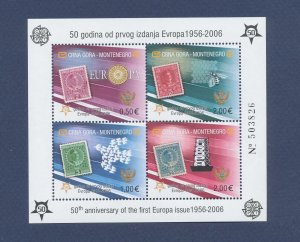 MONTENEGRO - Scott  129E - MNH S/S - Europa, stamp-on-stamp - 2006