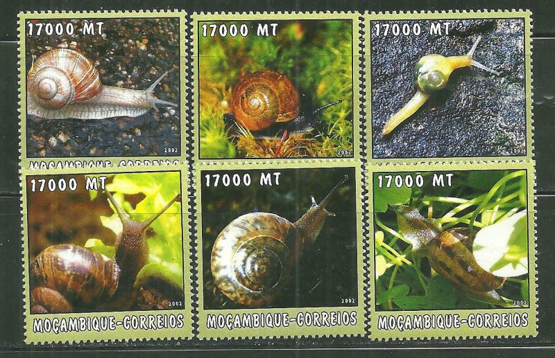 Mozambique MNH 1665A-F Snails Insects SCV 9.50