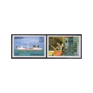 Kiribati 485-486, MNH. Mi 487-488. Transport, Telecommunications, 1987. Ship,