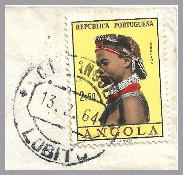 ANGOLA (Portugal) 1964 Commercial Air Cvr - 2.50e Girl of Angola - Lobito