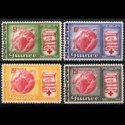 GUINEA 1963 - Scott# 309-11+C Red Cross Set of 4 LH
