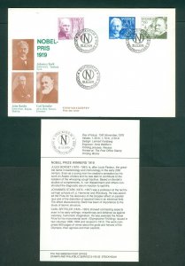 Sweden. 1979 FDC. Cachet. Nobel Price Winners 1919. Stark, Border, Spitteler.