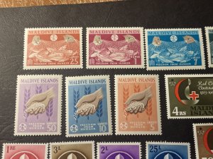 MALDIVE ISLANDS # 117-132-MINT/NEVER HINGED---3 COMPLETE SETS----1963