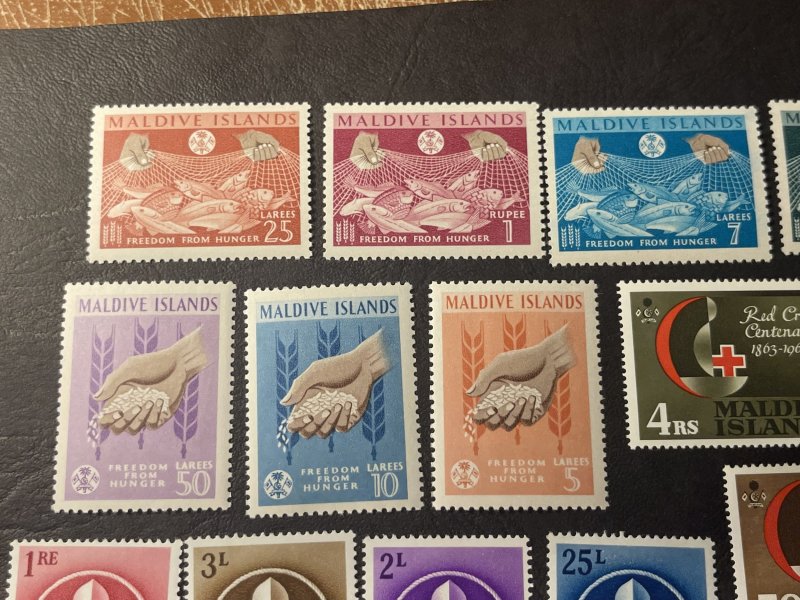 MALDIVE ISLANDS # 117-132-MINT/NEVER HINGED---3 COMPLETE SETS----1963