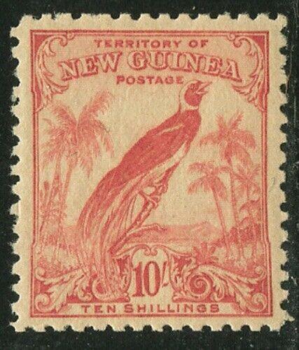 New Guinea 1932 10/ Rose Red Bird of Paradise Sc# 44 mint