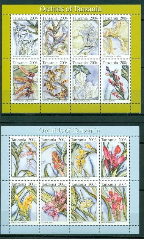 Tanzania Scott #1181-1182 MNH Orchids Flora of Tanzania CV$35+