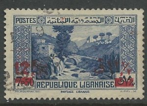 Lebanon #150  Dog River, surcharged    (1) VF Used