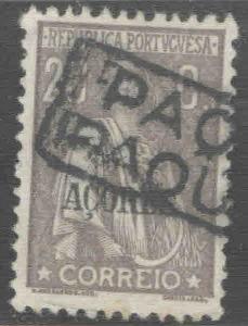 Azores Scott 214 Ceres Paquet Boat cancel on nicely centered 1918 stamp