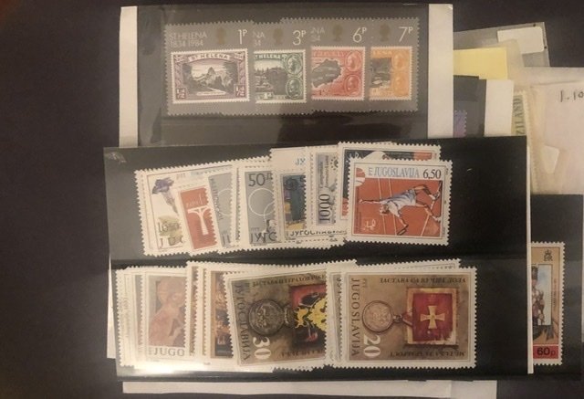 Lot of International Stamps In Glass Scenes Some Have Nice Value