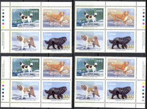 Canada Sc# 1220a MNH PB Set/4 1988 37c Dogs