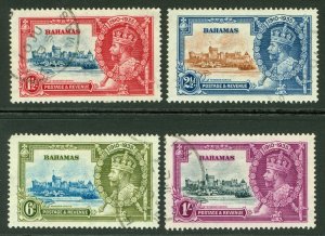 SG 141-144 Bahamas 1935 Silver Jubilee set of 4. Very fine used CAT £40