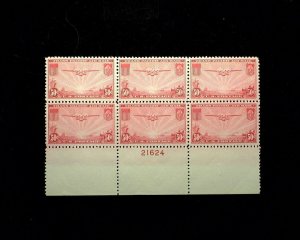 HS&C: Scott #C22 50 Cent Clipper Plate Block. A Beauty! Mint XF NH US Stamp