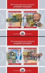 TOGO - 2018 - Henry Dunant #1 - Perf Souv Sheet - Mint Never Hinged