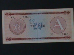 CUBA-NATIONAL BANK OF CUBA-$20-PESO-TOURIST EXCHANGE CERTIFICATE-LT.CIR-VF