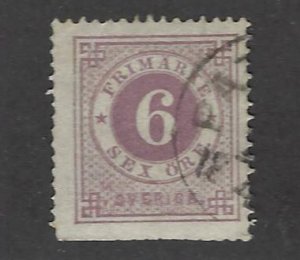 Sweden SC#20 Used F-VF SCV$40.00...Worth a Close Look!!