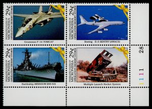 Micronesia 141a BR Plate Block MNH Warship, Aircraft, Operation Desert Storm