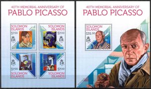 Solomon Islands 2013 Art Paintings Pablo Picasso Sheet + S/S MNH