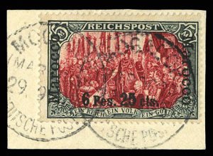 German Colonies, German Offices in Morocco #19b (Mi. 19III) Cat€400, 1900 6...