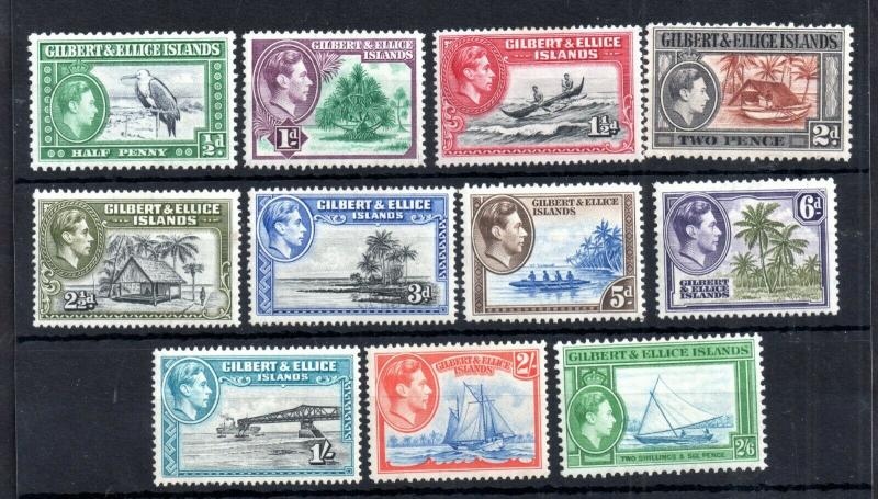 Gilbert & Ellice KGVI 1939 LHM set to 2s 6d #43-53 WS12734