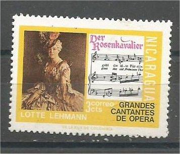 NICARAGUA, 1975, MNH 3c, Opera Singers, Scott 964