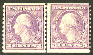 U.S. #445 MINT PAIR OG LH