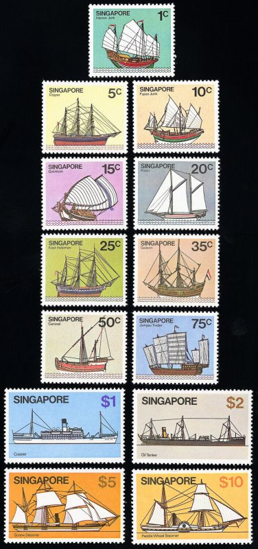 Singapore Stamps # 33-48 MNH XF Boat Set