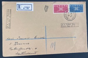 1963 Dublin Ireland First Day Registered Cover FDC To Hannover Germany