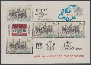 CZECHOSLOVAKIA Sc# 2347a CPL MNH SOUVENIR SHEET of 5 STAMPS for WIPA '81