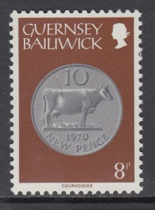 Guernsey 180 Coin on Stamp MNH VF