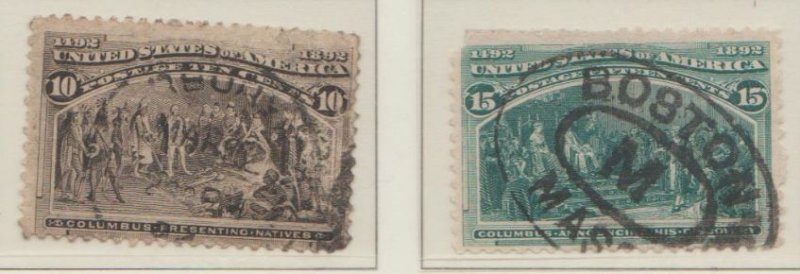 U.S. Scott #237-238 Columbian Stamps - Used Set of 2 - IND