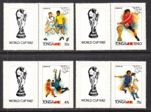 Tonga 509-512 Soccer MNH VF