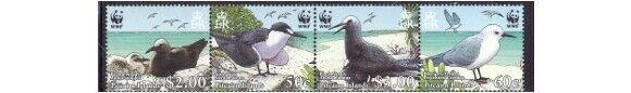 Pitcairn Islands - WWF Birds on Stamps - 4 Stamp  Strip 16B-002