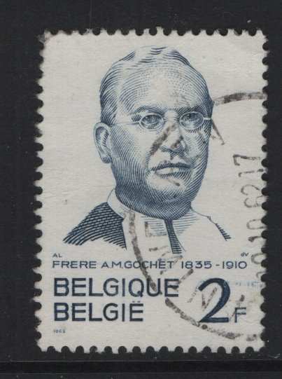 Belgium    #580  used   1962  portraits  Bro.  Gochet   geographer  2fr