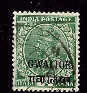 India-Gwalior O22 Used 1913 issue