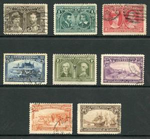 Canada SG188/95 Quebec Set of 8 Fine used (5c light toneing) Cat 375 pounds