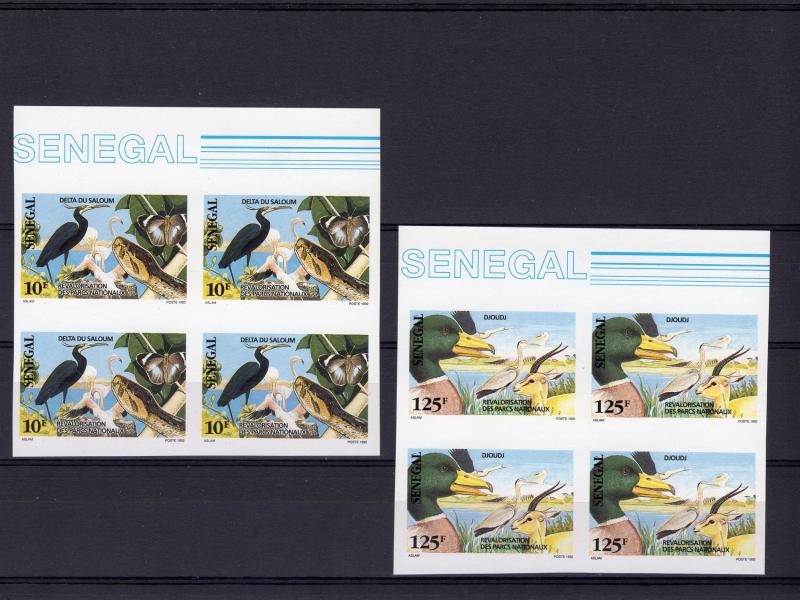 Senegal 1992 Sc#976/979 Butterfly/Bird/Snake/Natl.Park Block of 4 Imperforated