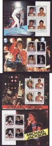 St. Vincent-Sc#898-901-four unused NH sheets-Michael Jackson