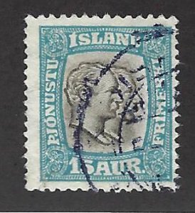 Iceland  SC #O39 Used F-VF SCV$40.00...tough to find!